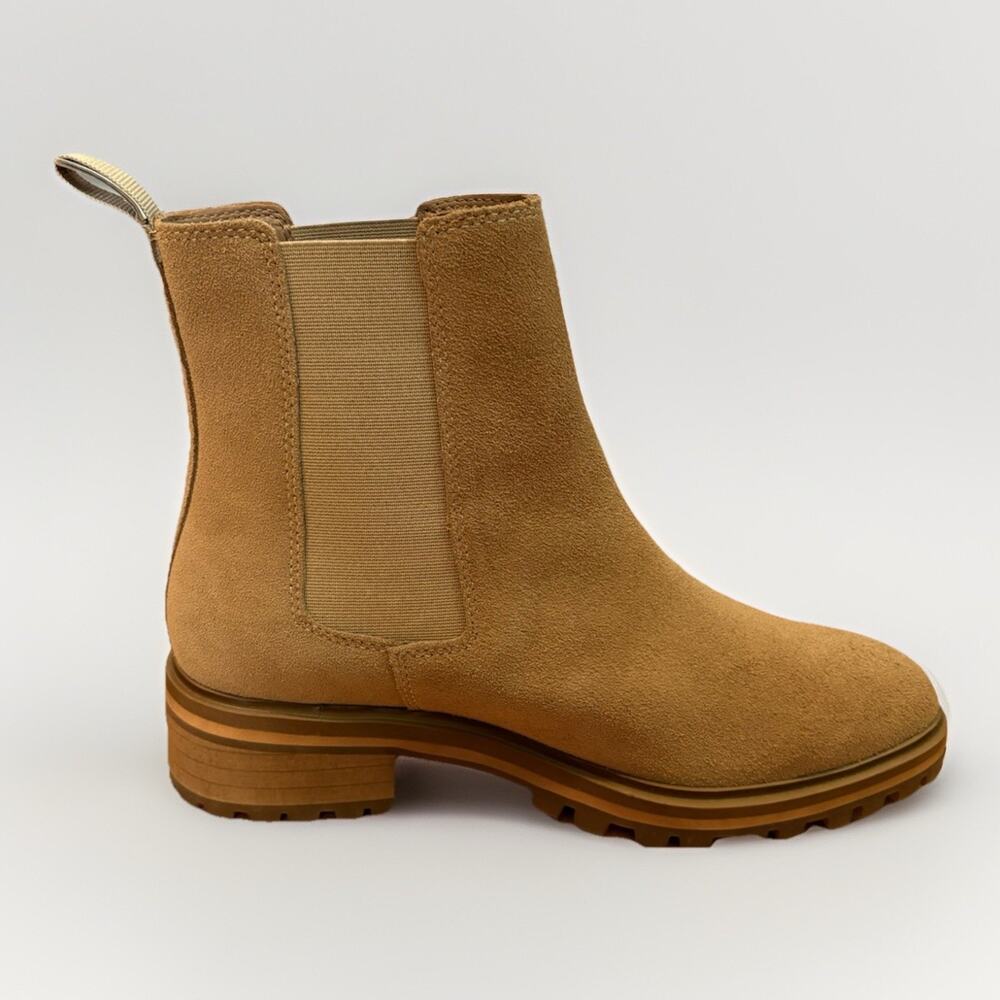 Quince Suede Chelsea Boot Women's 7 Desert Brown Lug Sole Pull On Classic - Picture 7 of 10